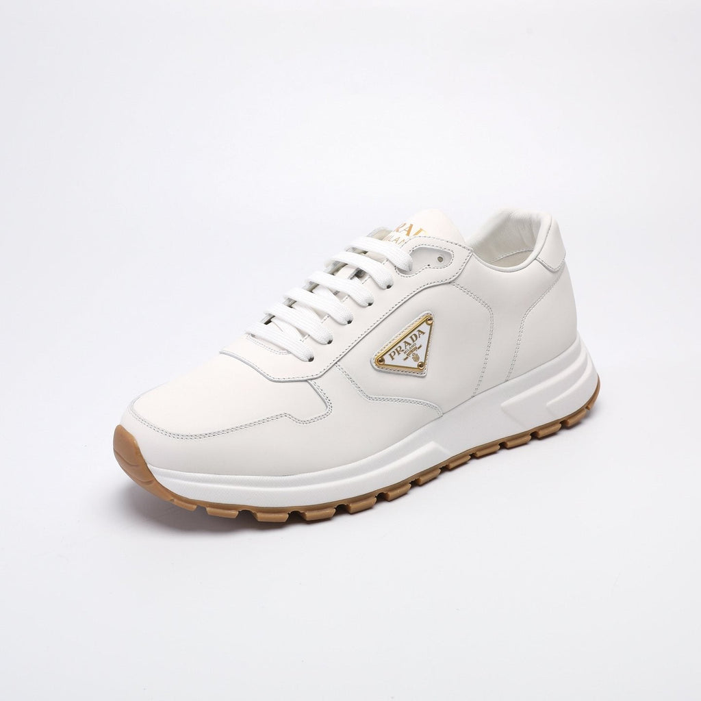 Prada Men's Triangle Badge Low-Top Sneakers - Leather Lining