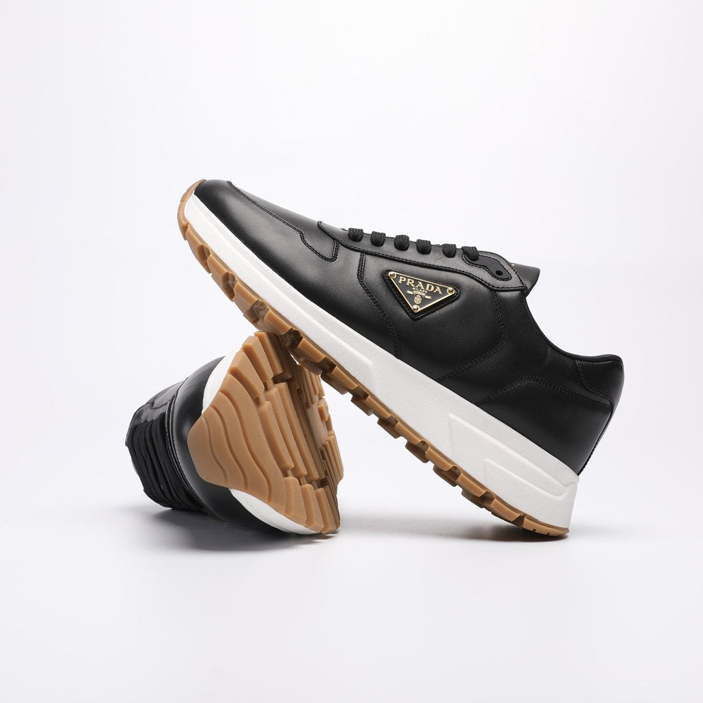 Prada Men's Triangle Badge Low-Top Sneakers - Leather Lining