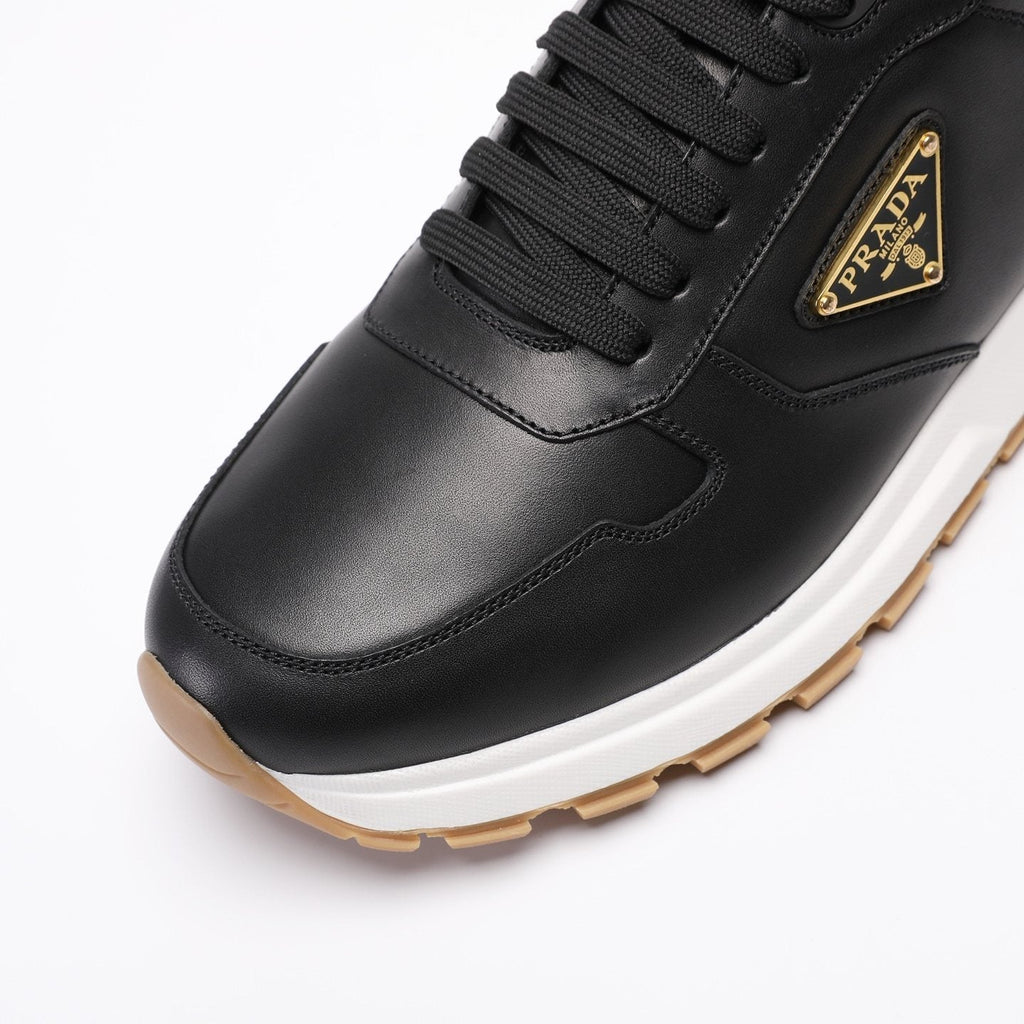 Prada Men's Triangle Badge Low-Top Sneakers - Leather Lining