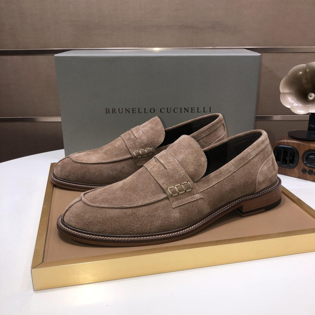 Brunello Cucinelli Men's Suede Slip-On Loafers