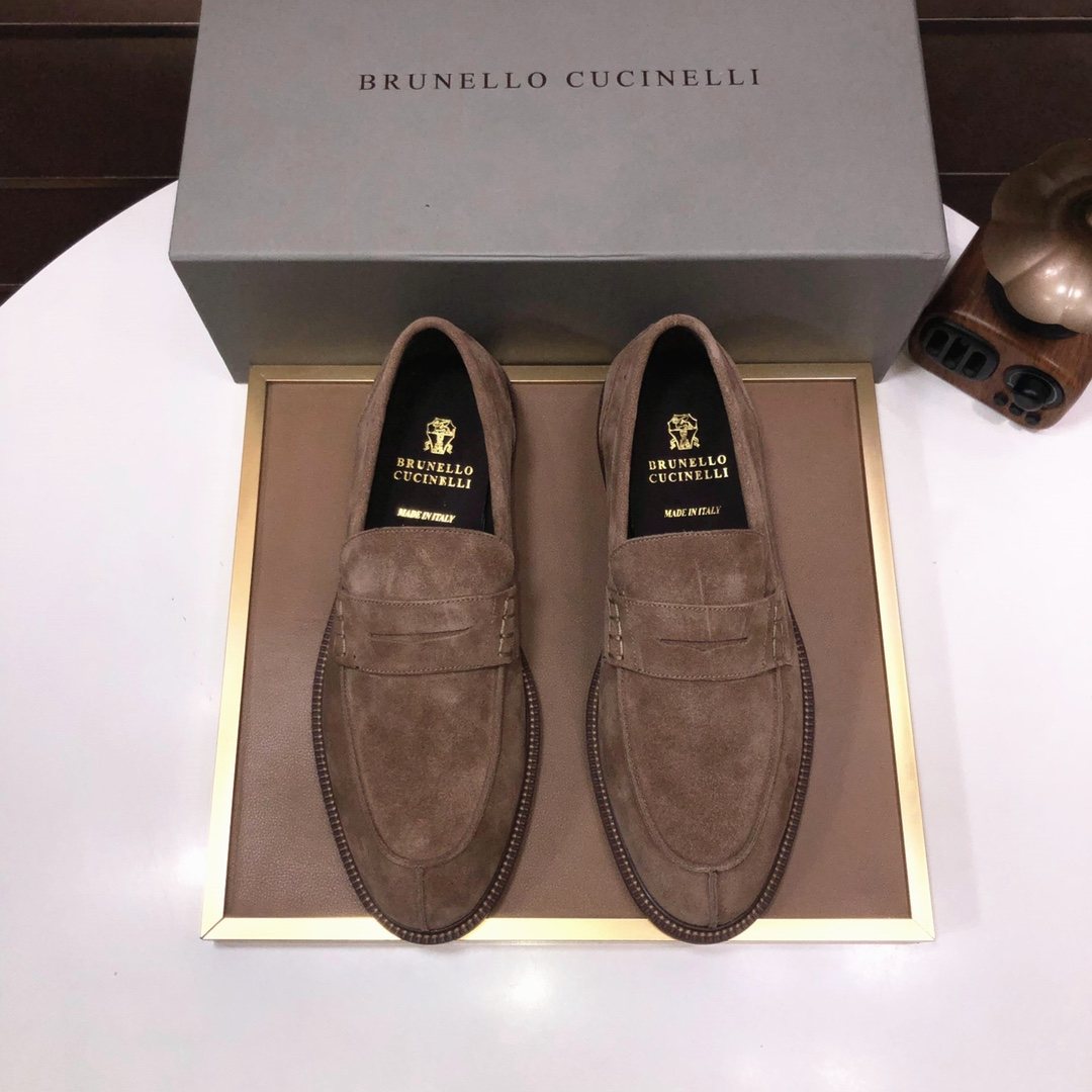 Brunello Cucinelli Men's Suede Slip-On Loafers