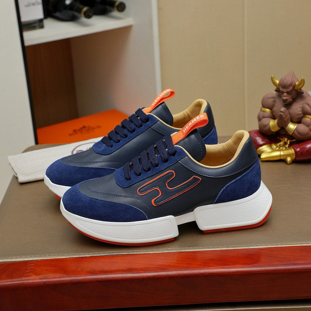 Hermès Men's Color-Block Low-Top Sneakers - Padded Collar