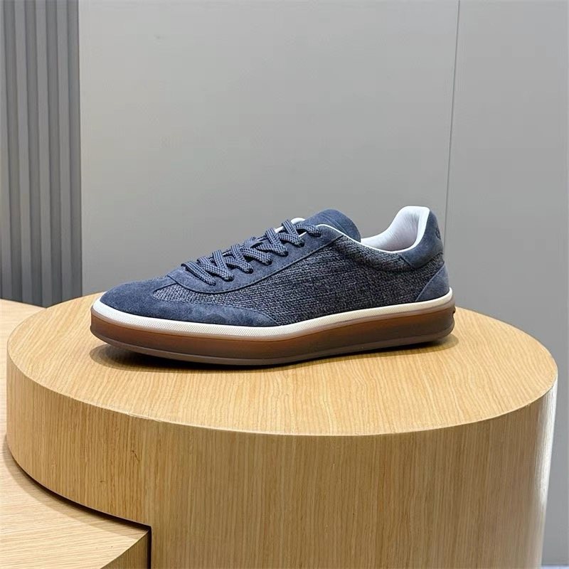Loro Piana Men's Low-Top Lace-Up Sneakers - Gum Sole