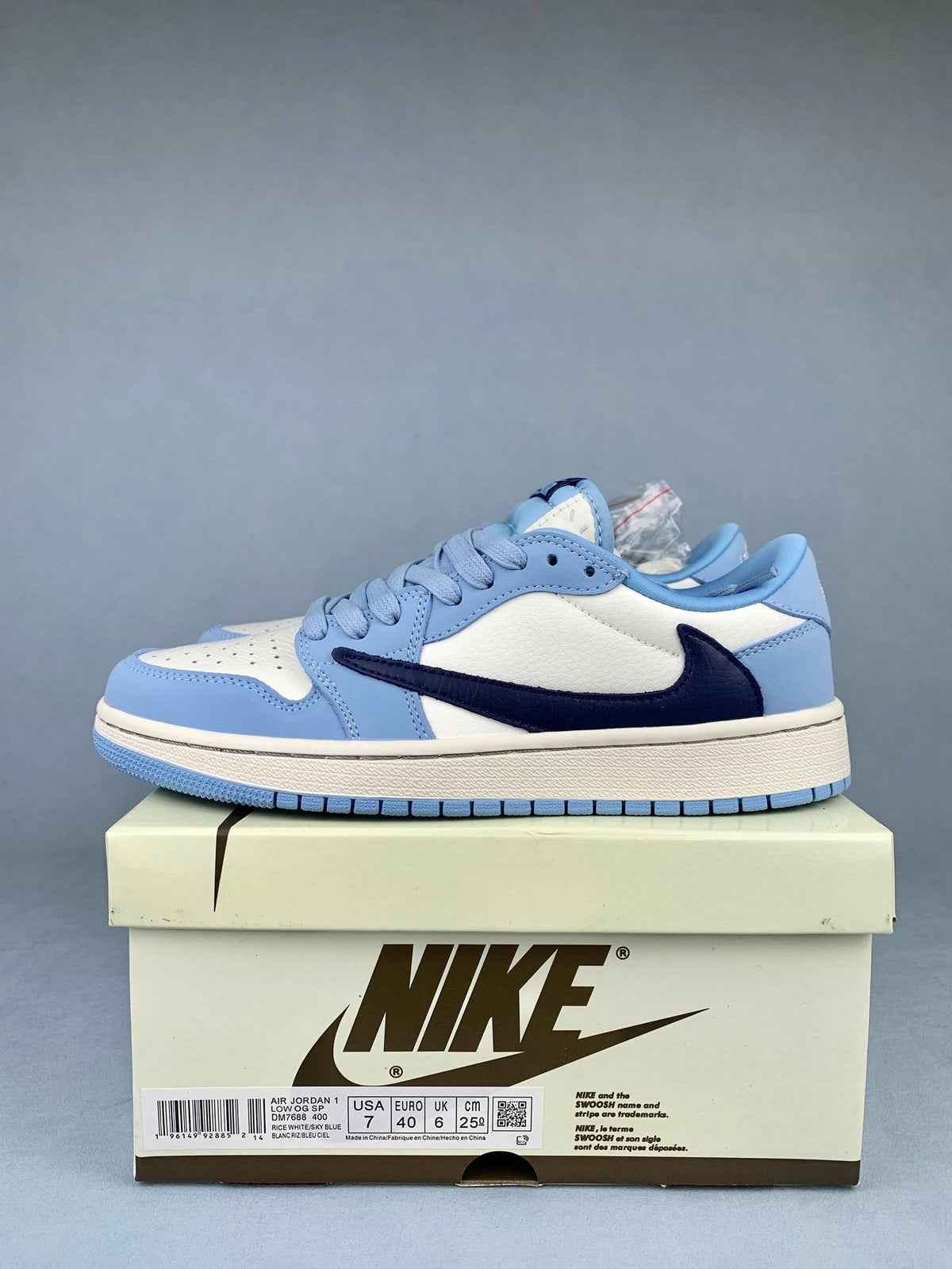 Air Jordan 1 Low OG SP White/Blue Unisex Sneakers DM7688-400
