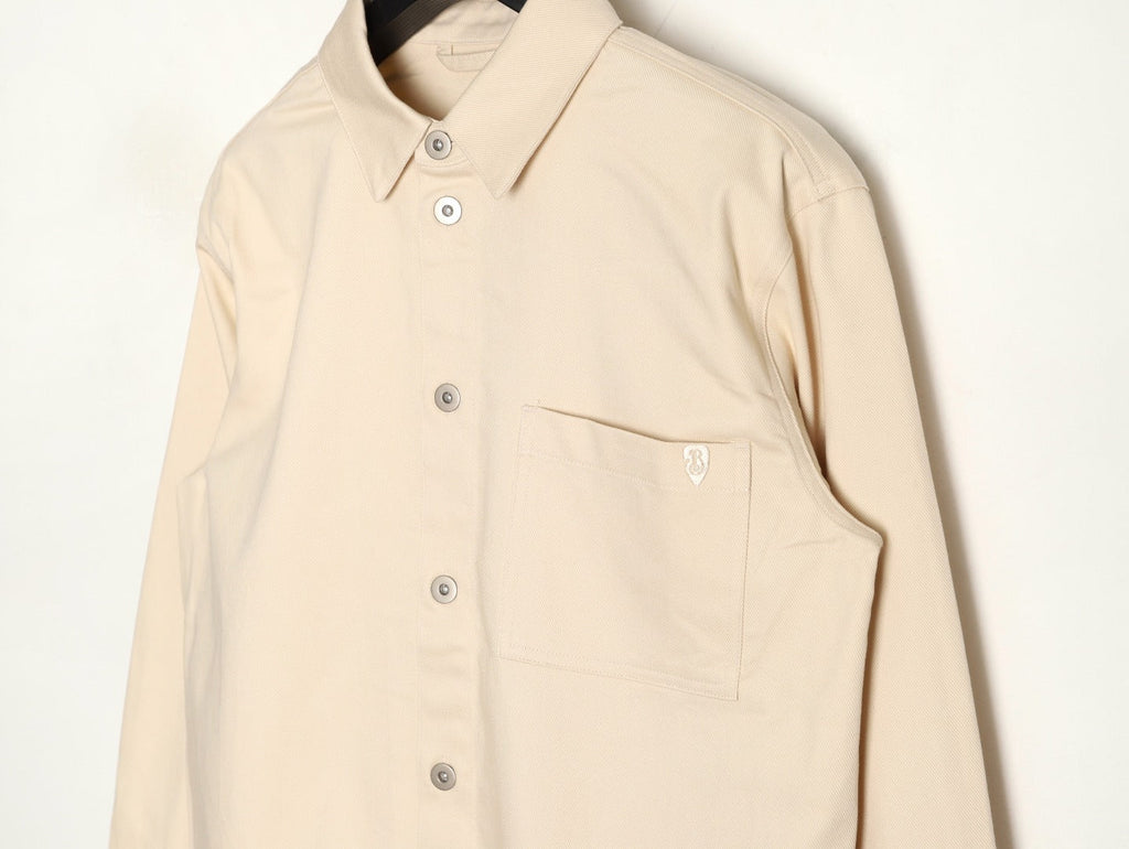 Burberry Shield-Detail Denim Shirt Jacket - Light Beige
