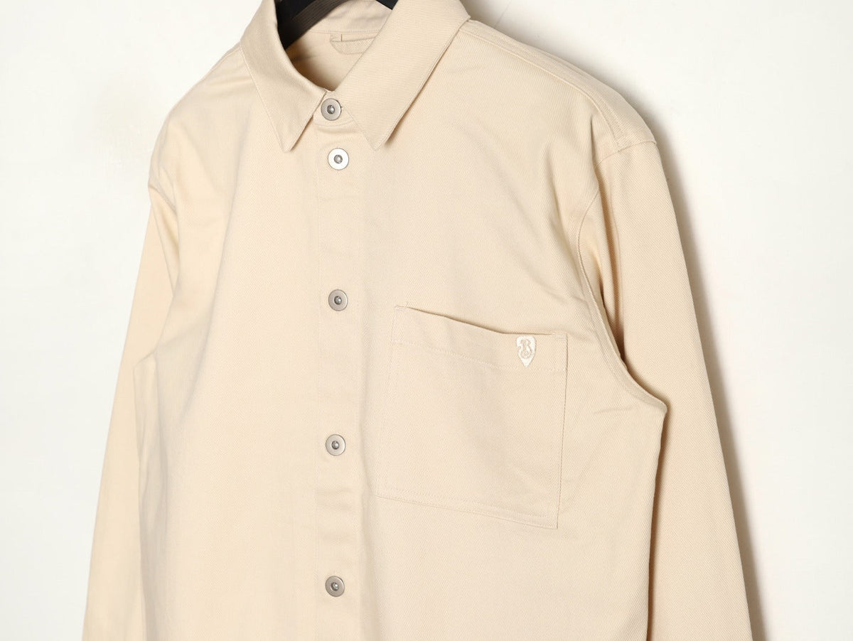 Burberry Shield-Detail Denim Shirt Jacket - Light Beige