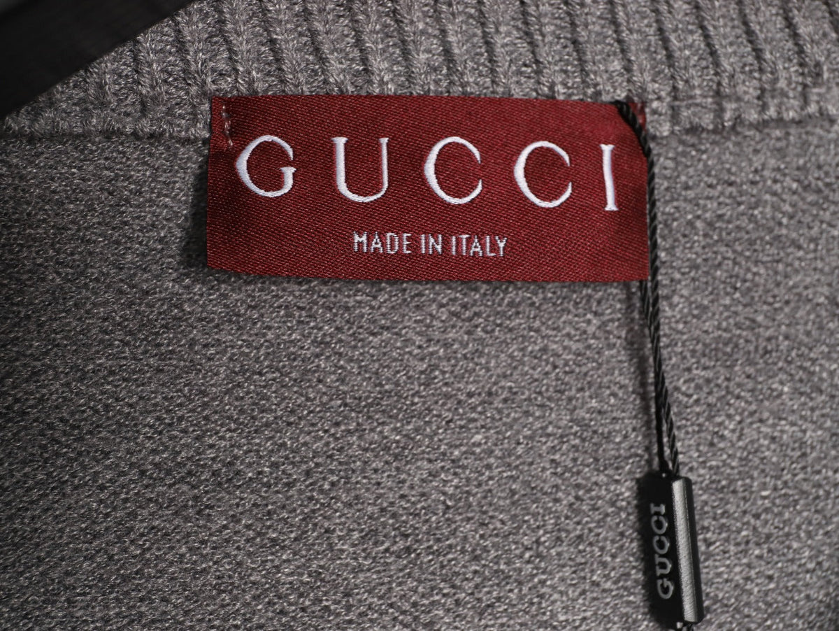 Gucci Signature-Logo Crewneck Sweater - Grey