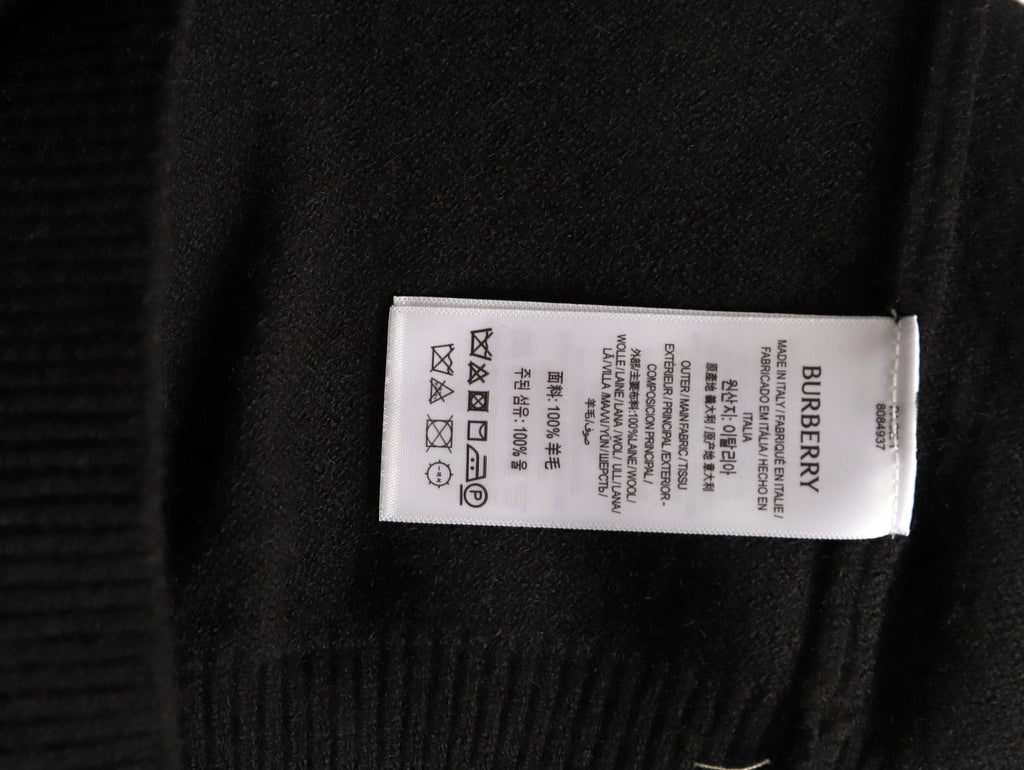 Burberry Equestrian Emblem Half-Zip Knit Sweater - Black