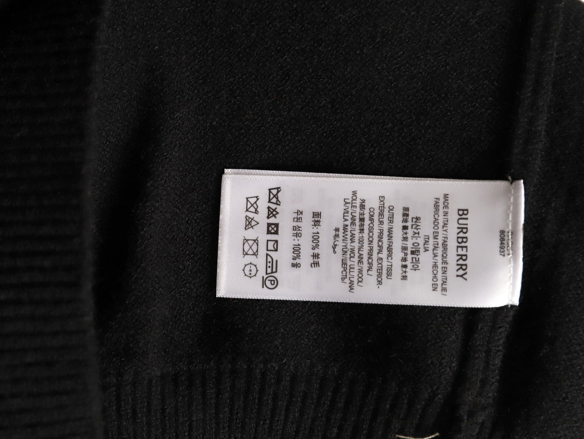 Burberry Equestrian Emblem Half-Zip Knit Sweater - Black