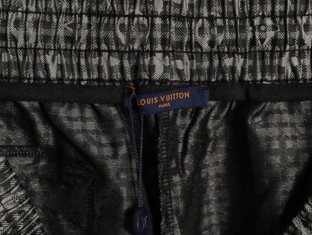 Louis Vuitton Tonal Monogram-Style Drawstring Shorts - Black