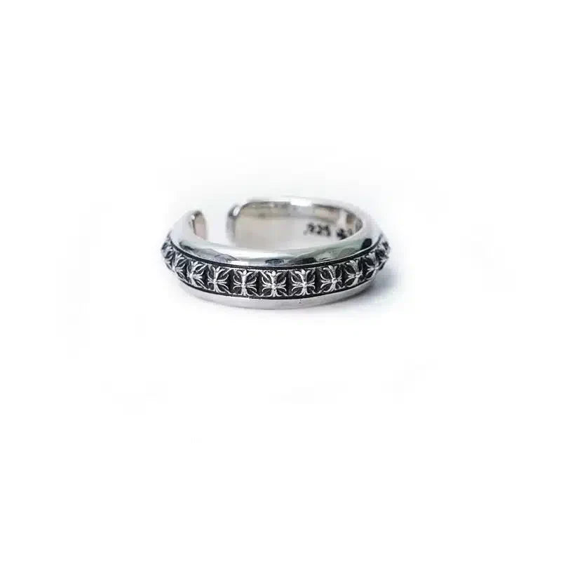 Chrome Hearts PLUS PYRAMID OPEN BAND RING 4